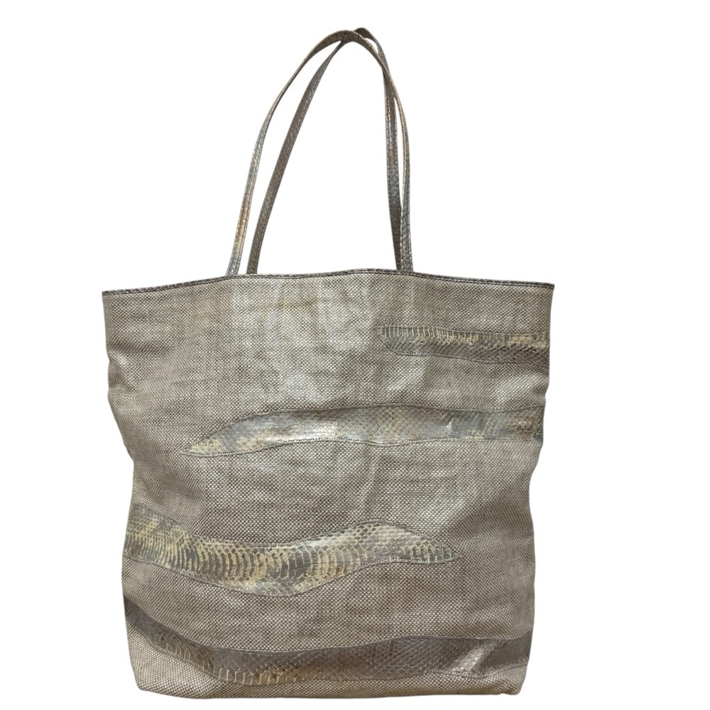 Carlos Falchi's Signature Tote in Grey Silver - Picture 2 of 13